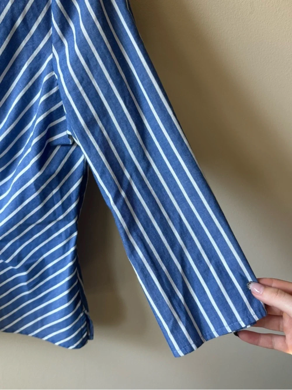 Xhilaration Blue & White Striped Button-Front Shirt